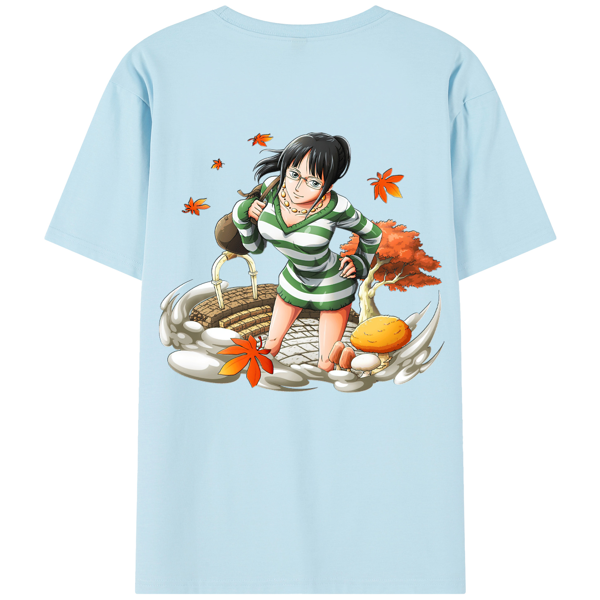 ワンピース ニコ・ロビン ONE PIECE Nico Robin 綿100％半袖Tシャツ（背面プリント）